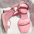 Luxury Square Toe Cross Strap Heels